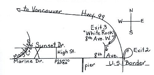 Location Map to Ocean Rose Bed and Breakfast